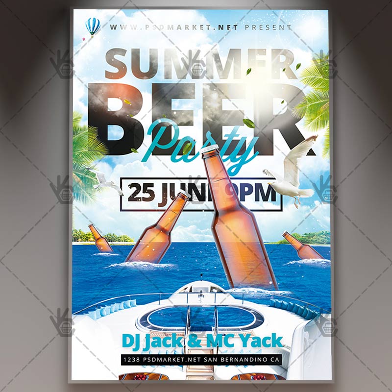 Download Summer Beer Party Flyer - PSD Template