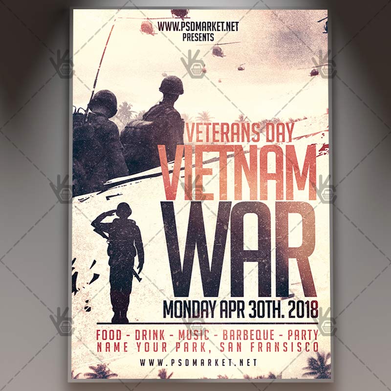Download Vietnam War Veterans Day Flyer - American PSD Template