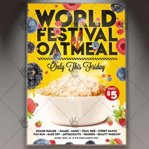 Download World Festival of Oatmeal Flyer - Food PSD Template