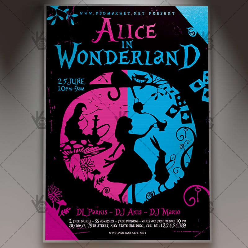 Download Alice in Wonderland Flyer - PSD Template