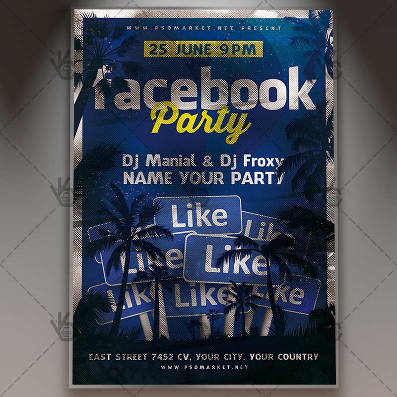 Download Facebook Party Flyer - PSD Template