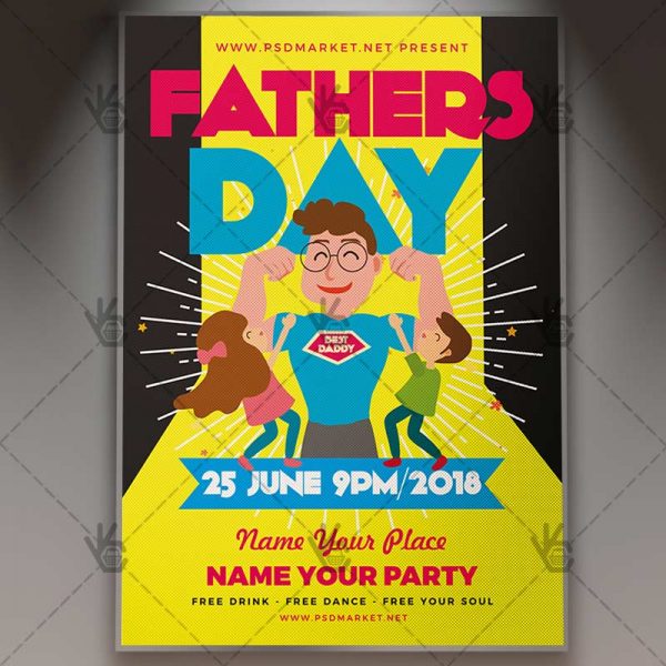 Fathers Day Party Flyer PSD Template