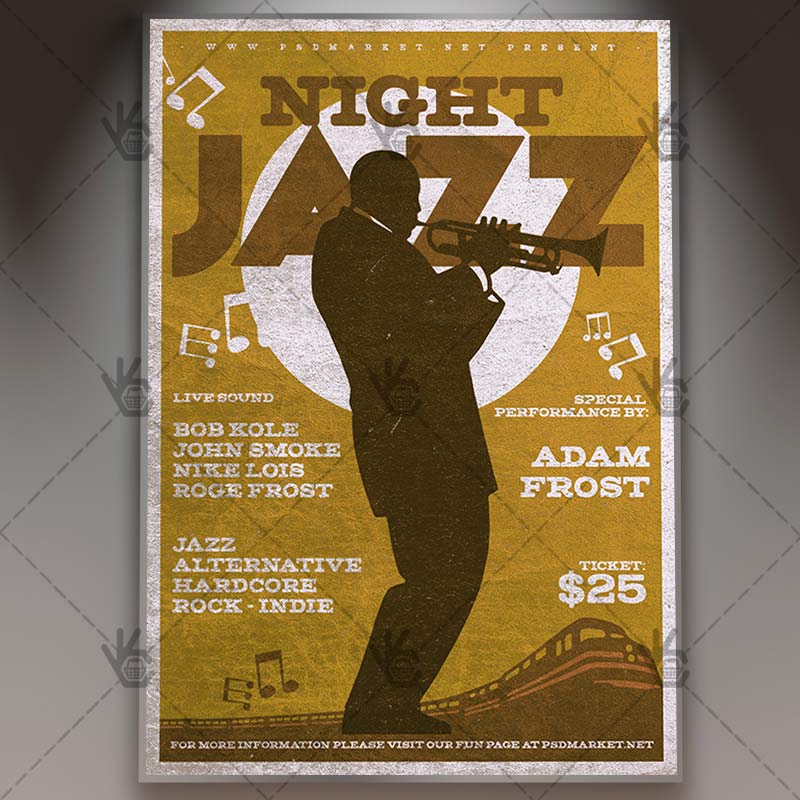 Download Jazz Night Flyer - PSD Template