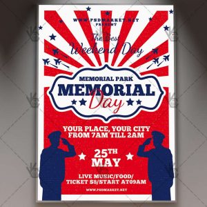 Download Memorial Day BBQ Flyer - PSD Template