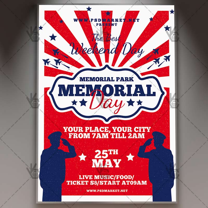 Download Memorial Day BBQ Flyer - PSD Template