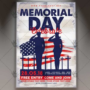Download Memorial Day Event Flyer - PSD Template