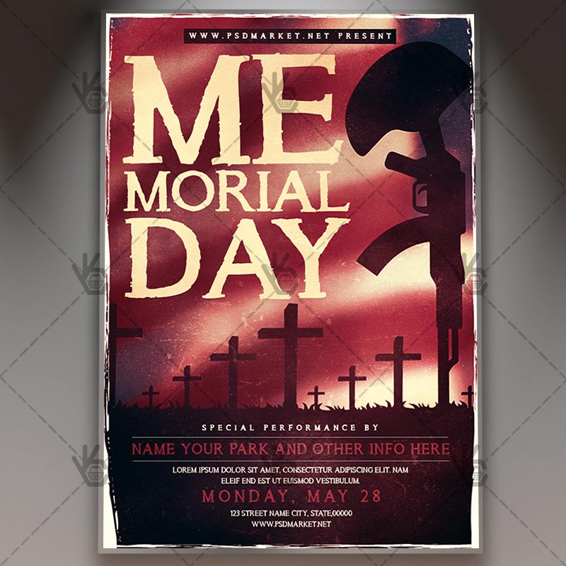 Download Memorial Day Remembrance Flyer - PSD Template