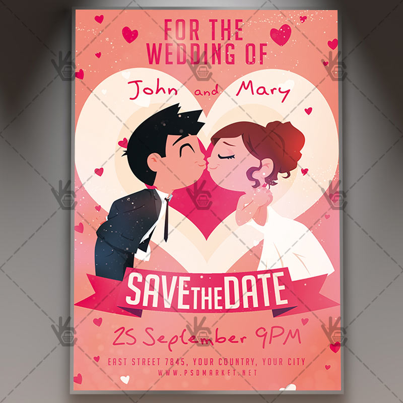 Download Save the Date Flyer - PSD Template