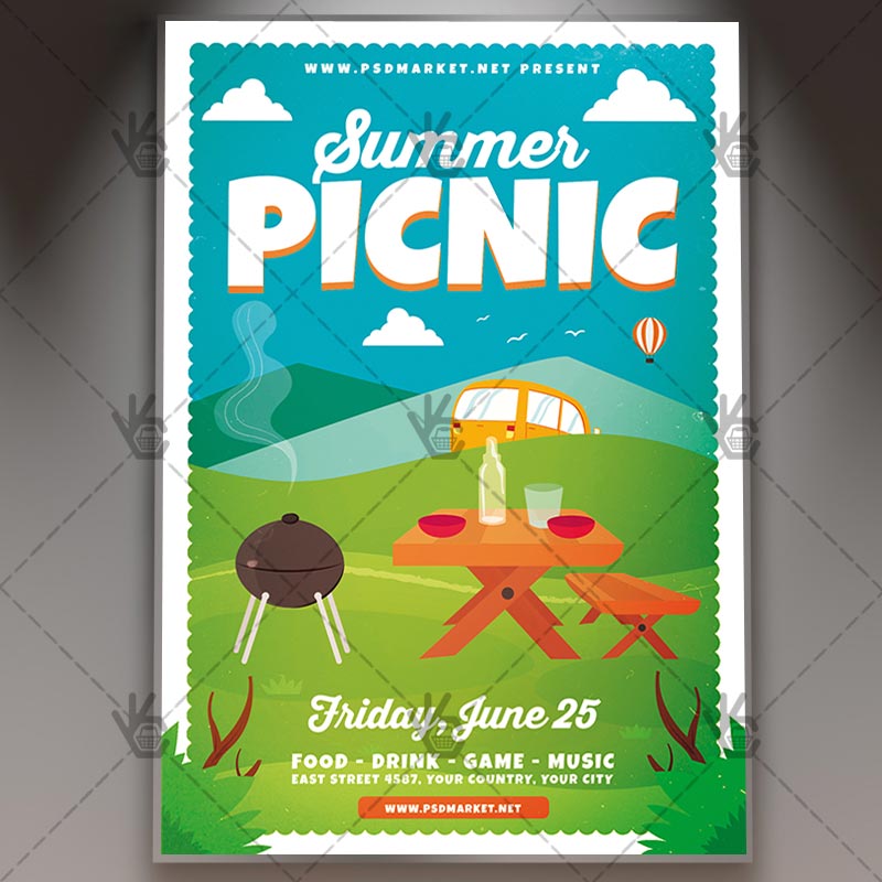 Download Summer Picnic Flyer - PSD Template