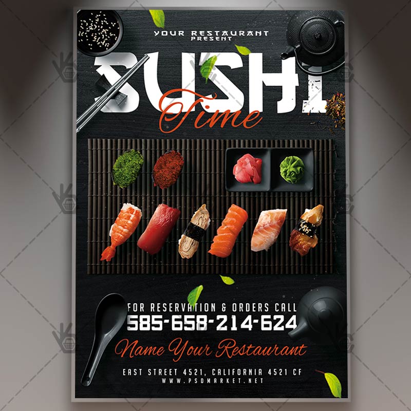 Download Sushi Flyer - PSD Template