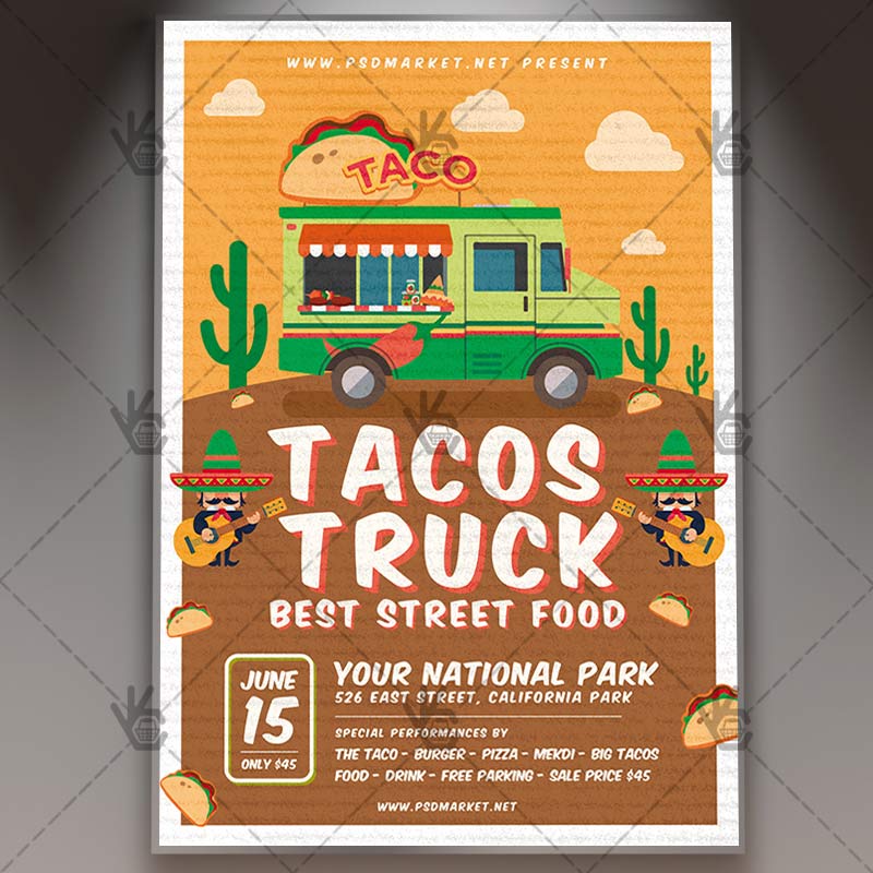 Download Tacos Truck Flyer - PSD Template