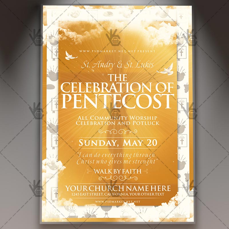 Download The Celebration of Pentecost Flyer PSD