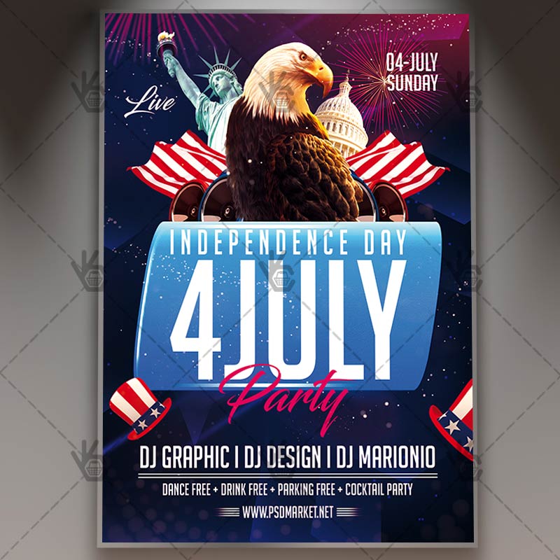 Download 4th of July Flyer - PSD Template