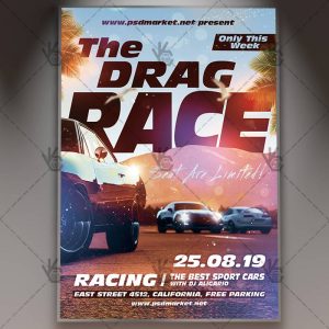 Download Drag Race Flyer - PSD Template