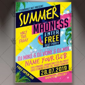 Download Summer Madness Flyer - PSD Template