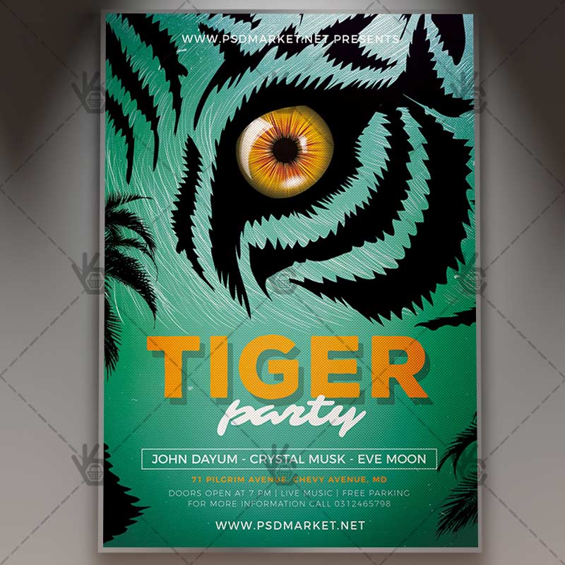 Download Tiger Party Night Flyer - PSD Template
