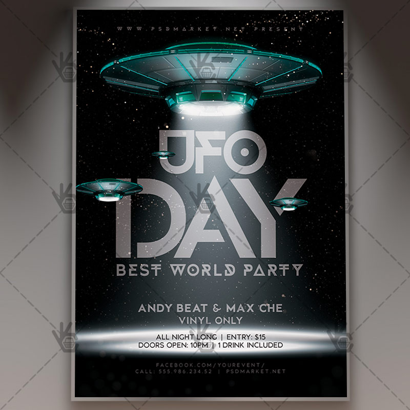 Download UFO Day Flyer - PSD Template
