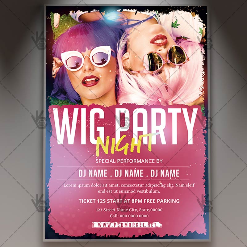 Download Wig Party Night Flyer - PSD Template