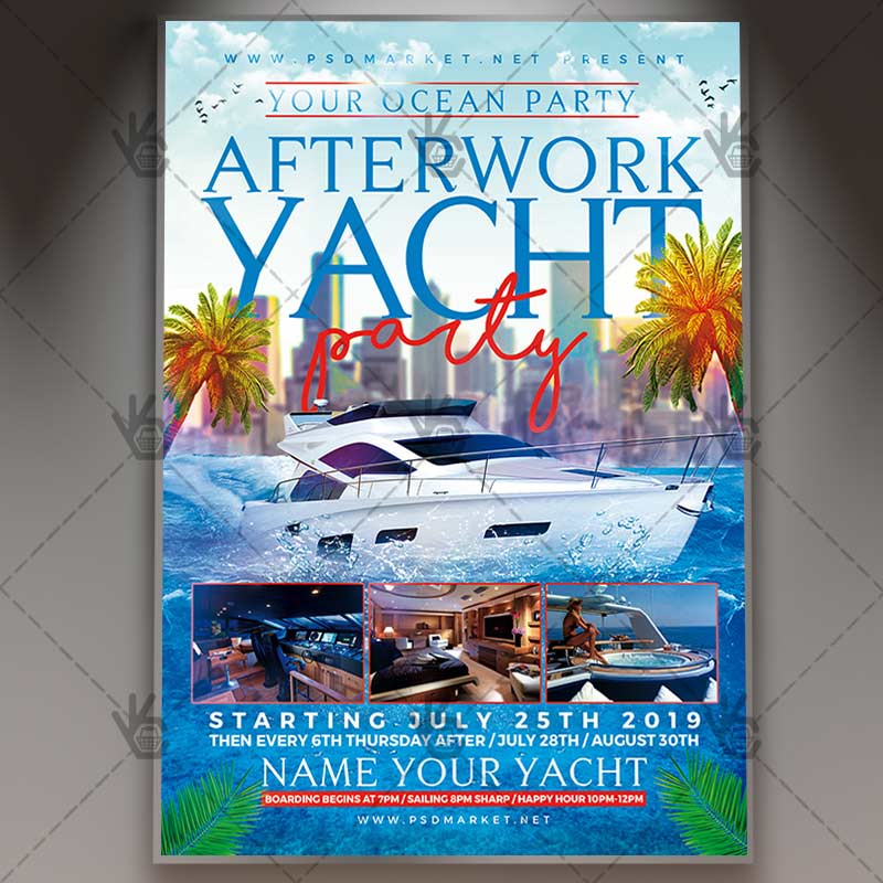 after work yacht party flyer psd template psdmarket yacht party flyer
