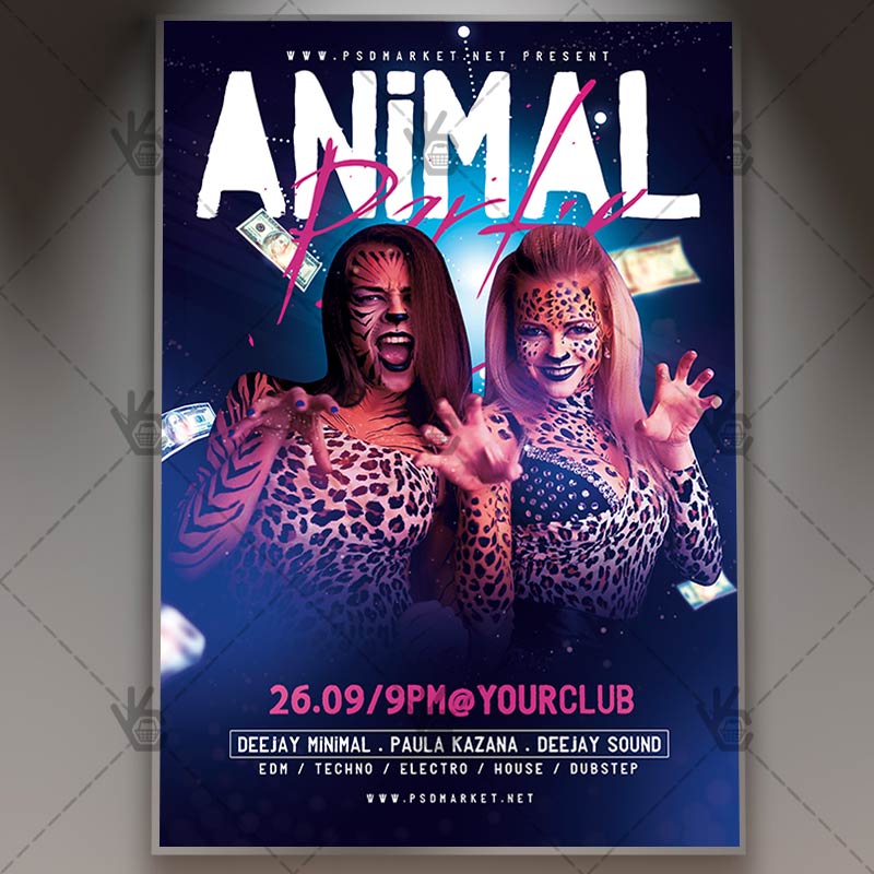 Download Animal Party Flyer - PSD Template