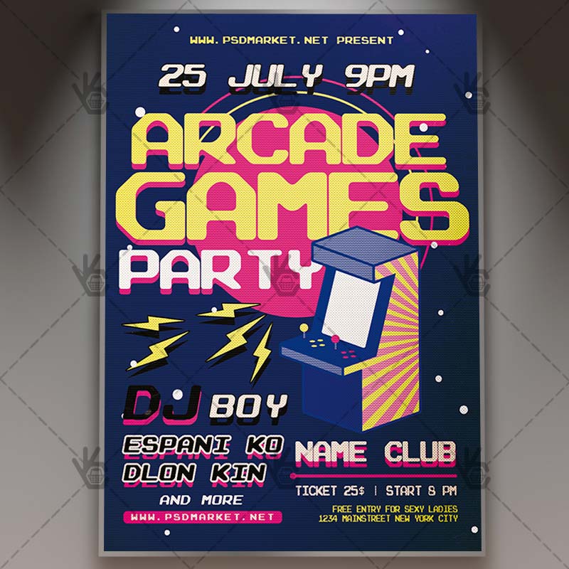 Download Arcade Game Flyer PSD Template