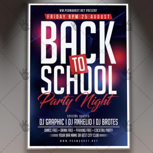 Download Back To School Party Flyer - PSD Template