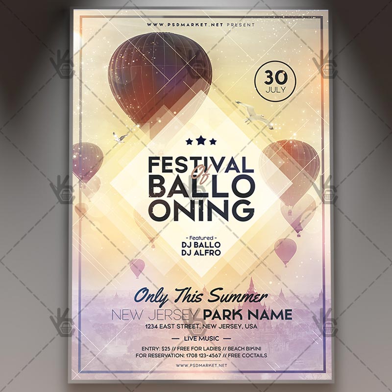 Download Festival of Balloons Flyer - PSD Template