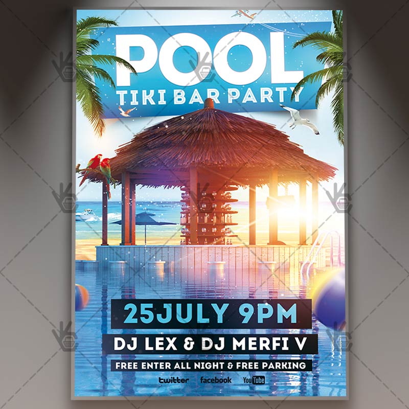 Download Pool Party Flyer - PSD Template