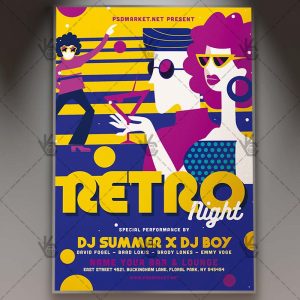 Download Retro Night Flyer - PSD Template