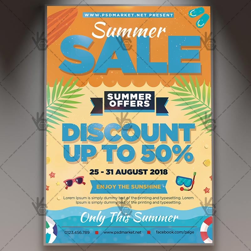 Download Summer Sale Flyer - PSD Template