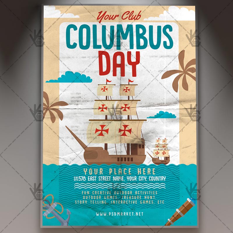 Download Columbus Day Flyer - PSD Template