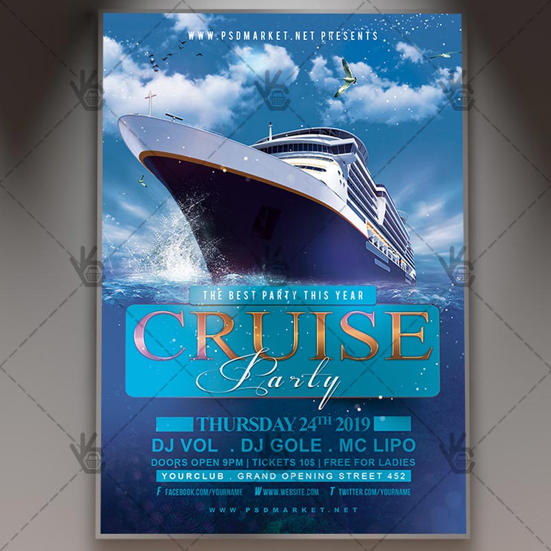 Download Cruise Party Night Flyer - PSD Template