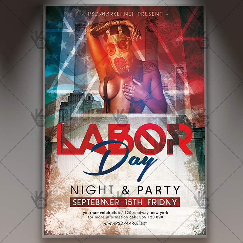 Download Happy Labor Day Flyer - PSD Template