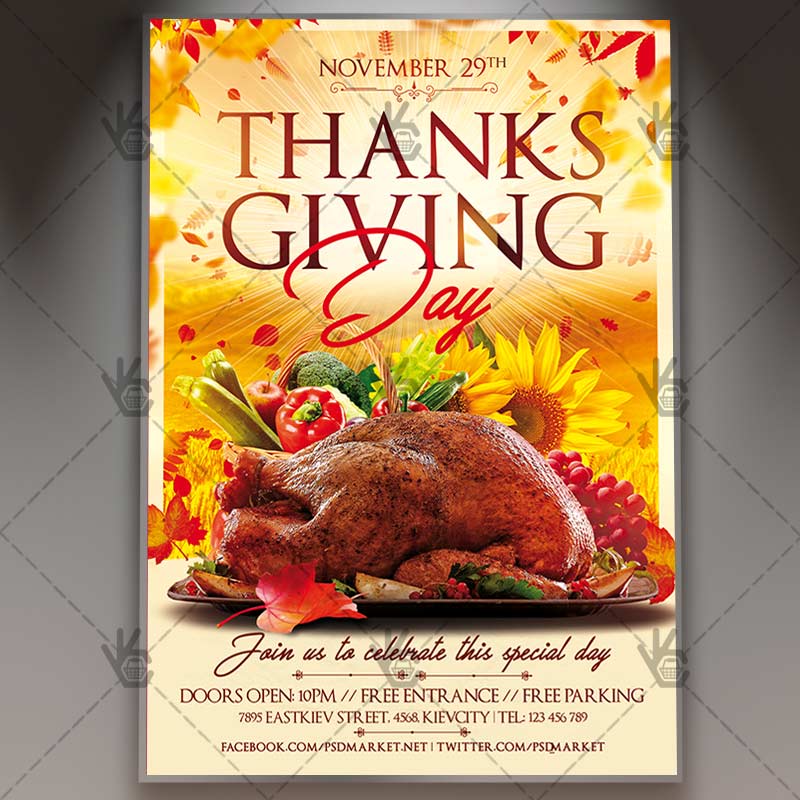 Download Thanksgiving Day Flyer - PSD Template