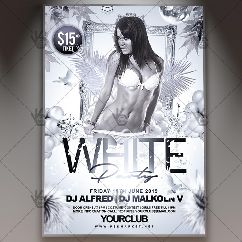 white party flyer psd template all white party flyers