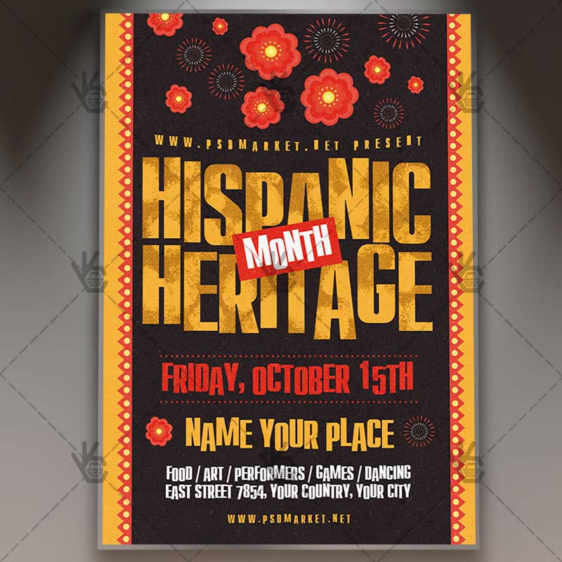 Download Hispanic Heritage Month Flyer - PSD Template