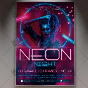 Download Neon Night Flyer - PSD Template