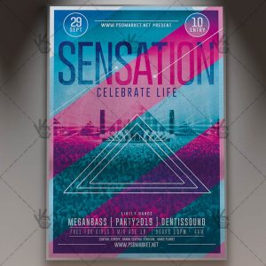 Download Sensation Party Flyer - PSD Template