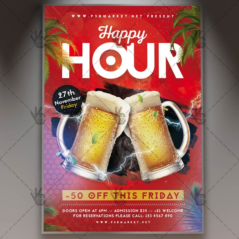 Download Happy Hour Event Flyer - PSD Template