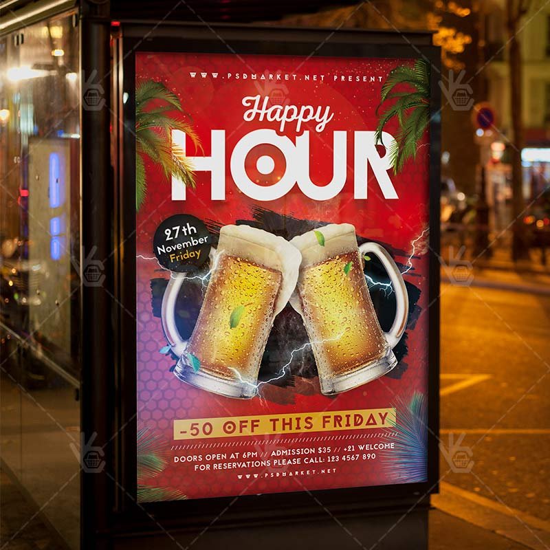 Download Happy Hour Event Flyer PSD Template PSDmarket