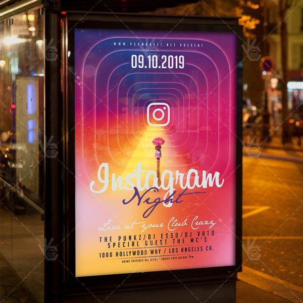 Download Instagram Night Flyer PSD Template PSDmarket