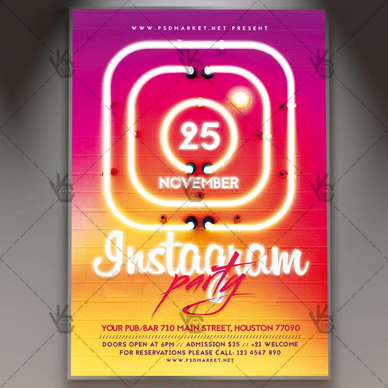 Download Instagram Party Flyer - PSD Template