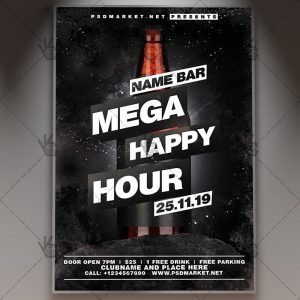 Download Mega Happy Hour Flyer - PSD Template