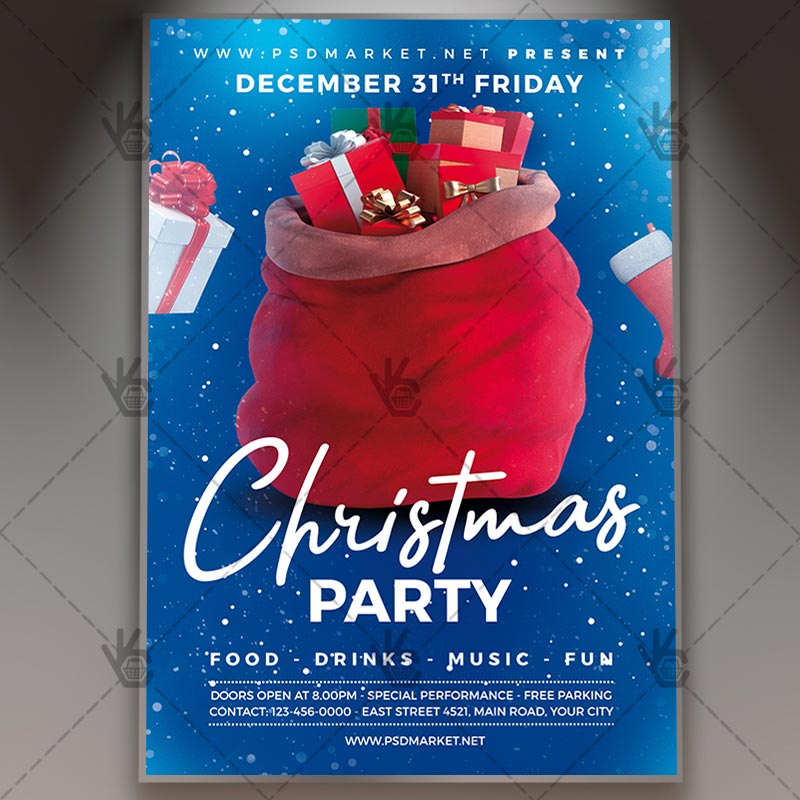 christmas party night flyer psd template christmas flyer design