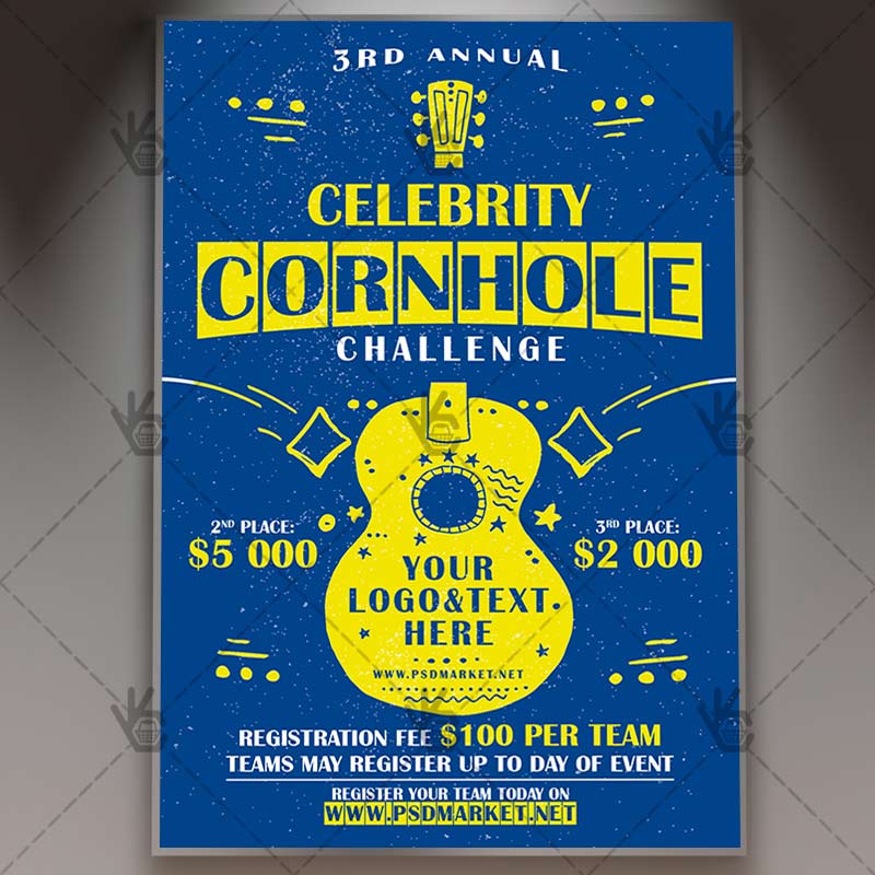 Cornhole Challenge Flyer Psd Template
