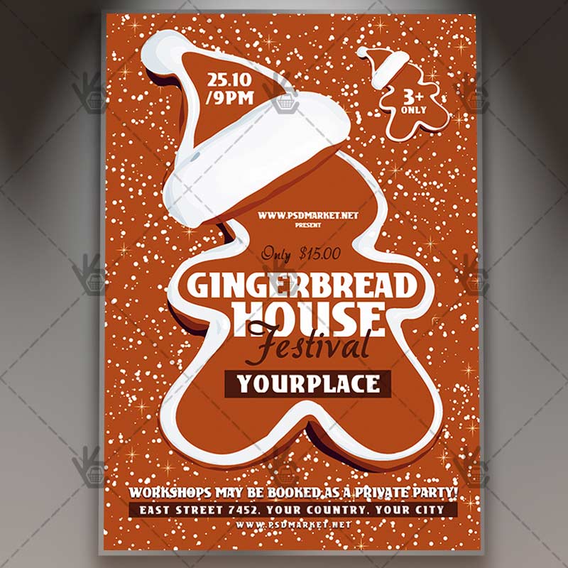 Download Gingerbread House Festival Flyer - PSD Template