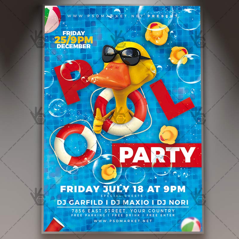 Download Pool Event Flyer - PSD Template