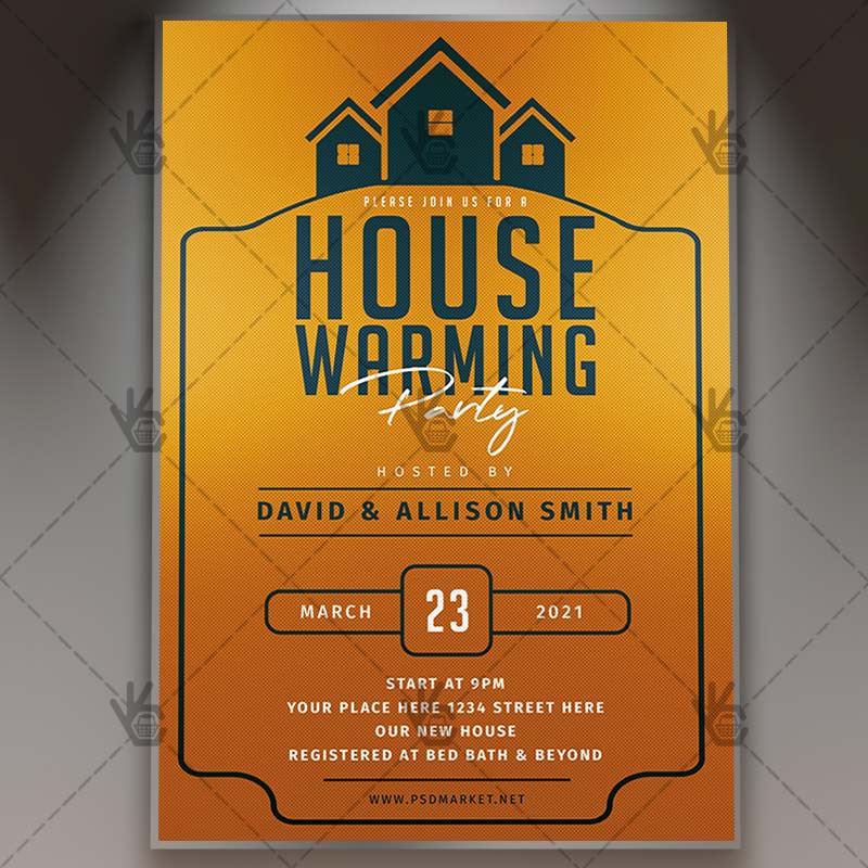 Download House Warming Invitation Flyer - PSD Template