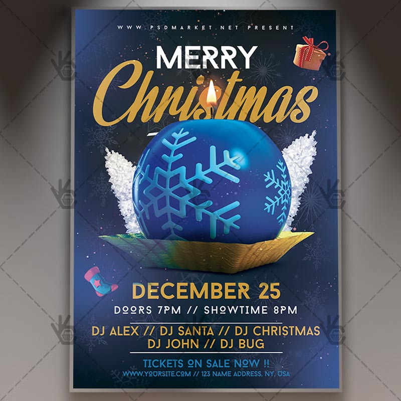Download Merry Christmas Event Flyer - PSD Template