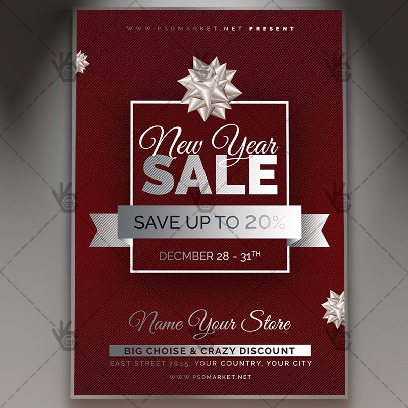 Download New Year Sale Flyer - PSD Template
